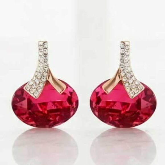 2/$40 Ladies Red Crystal Earrings  - Picture 6 of 11